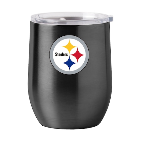 Logo Brands Pittsburgh Steelers 16oz Gameday Stainless Curved Beverage 625-S16CB-1